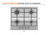 Ferre 60cm Electric Built-in Oven & Gas Hob & 60 Pyramid Cooker Hood Pack  Stainless Steel