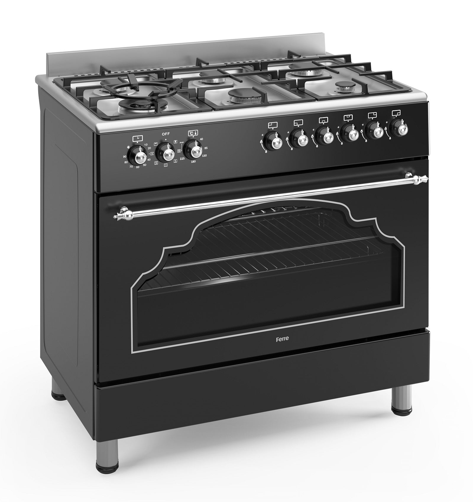 Black gas sales range cooker