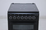 BlueFlame DG5055XXVB 50 cm VitroCeramic Freestanding Electric Cooker With Double Cavity Oven - Turbo Fan - Black