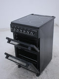 BlueFlame DG5055XXVB 50 cm VitroCeramic Freestanding Electric Cooker With Double Cavity Oven - Turbo Fan - Black