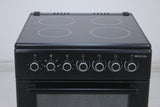 BlueFlame DG6055XXVB 60 cm VitroCeramic Freestanding Electric Cooker With Double Cavity Oven - Turbo Fan - Black