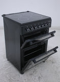 BlueFlame DG6055XXVB 60 cm VitroCeramic Freestanding Electric Cooker With Double Cavity Oven - Turbo Fan - Black