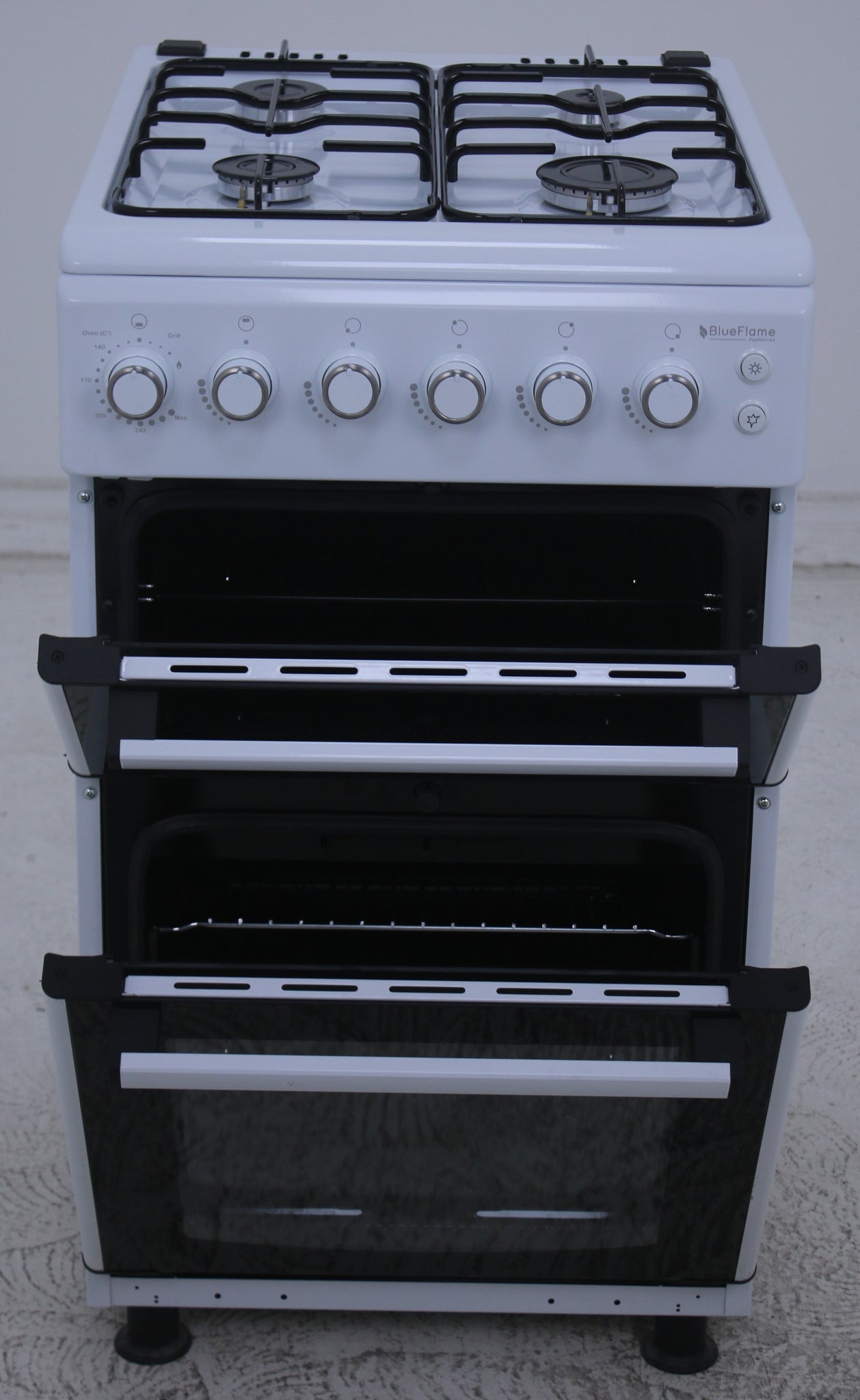 BlueFlame DG5402XPZW 50 cm Freestanding Gas Cooker With Double Cavity