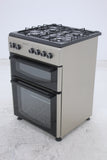 BlueFlame DG6402XPZU 60 cm Freestanding Gas Cooker With Double Cavity Oven - Silver