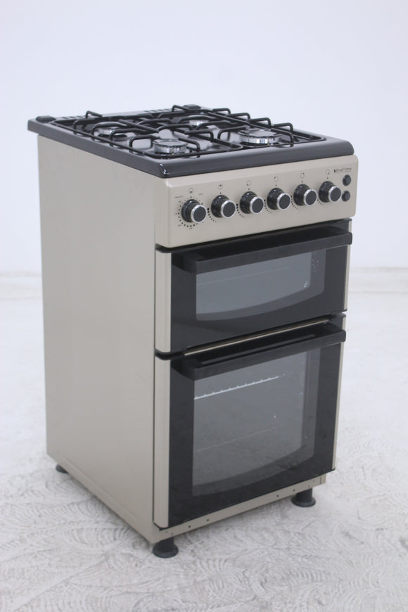 BlueFlame DG5402XPZU 50 cm Freestanding Gas Cooker With Double Cavity Oven - Silver