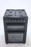 BlueFlame DG6403XBZB 60 cm Freestanding Dual Fuel Cooker With Double Cavity Oven - Black