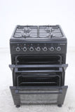 BlueFlame DG6403XBZB 60 cm Freestanding Dual Fuel Cooker With Double Cavity Oven - Black