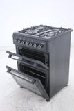 BlueFlame DG6403XBZB 60 cm Freestanding Dual Fuel Cooker With Double Cavity Oven - Black