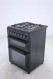 BlueFlame DG6403XBZB 60 cm Freestanding Dual Fuel Cooker With Double Cavity Oven - Black