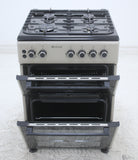 BlueFlame DG6402XPZU 60 cm Freestanding Gas Cooker With Double Cavity Oven - Silver
