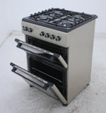 BlueFlame DG6402XPZU 60 cm Freestanding Gas Cooker With Double Cavity Oven - Silver