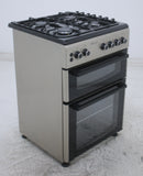 BlueFlame DG6402XPZU 60 cm Freestanding Gas Cooker With Double Cavity Oven - Silver