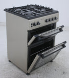 BlueFlame DG6402XPZU 60 cm Freestanding Gas Cooker With Double Cavity Oven - Silver