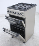 BlueFlame DG5402XPZU 50 cm Freestanding Gas Cooker With Double Cavity Oven - Silver