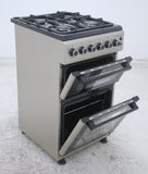 BlueFlame DG5402XPZU 50 cm Freestanding Gas Cooker With Double Cavity Oven - Silver