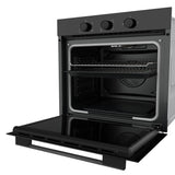Ferre QGDMD 77DT1 CS - 60cm Built-in Gas Single Oven - 69L - Fan & Grill Function - Black
