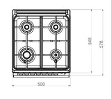 Ferre F5N40G2-X3 50x60cm Freestanding Gas Cooker With Wok Burner