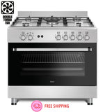Ferre F9S50GF-X3-IN 90cm Gas Range Cooker With Double Turbo Fan & 5 Burner(1 Wok) - Stainless Steel