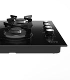 Ferre 2140 BL - 60cm Built - in Gas Hob - 4 Burners - Black Glass - Ferre Cooker