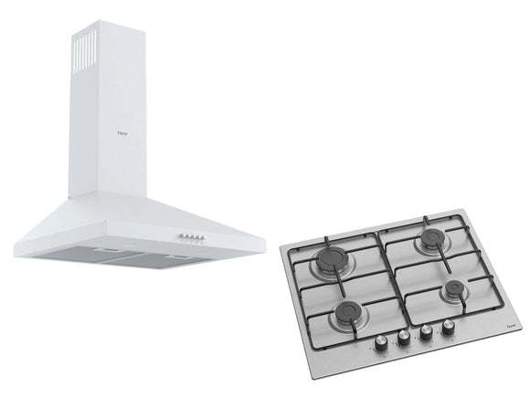 Ferre 50cm Pyramid Cooker Hood & 60cm Built - in Gas Hob Pack - Ferre Cooker