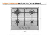 Ferre 60cm Electric Built - in Oven & Gas Hob & 50 Pyramid Cooker Hood Pack Stainless Steel - Ferre Cooker