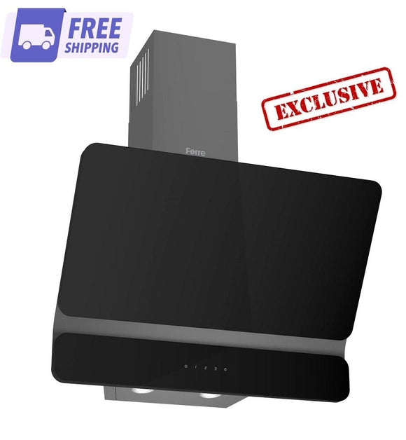 Ferre DLTCH - BL 60cm Cooker Hood - Dual Plane - Touch Control - Black Platinum Grey - Ferre Cooker