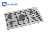 Ferre EL012 - 90cm Built - in Gas Hob - 5 Burners - Wok Burner - Stainless Steel Body - Ferre Cooker