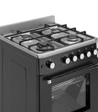 Ferre F6IP40GF - IBL - W 60cm Freestanding Gas Cooker With Wok Burner & Turbo Fan - Black - Ferre Cooker