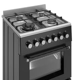 Ferre F6TS40E7 - IBL - W 60cm Freestanding Dual Fuel Cooker with Wok Burner and Turbo Fan&Resistance - Ferre Cooker