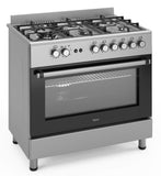 Ferre F9S60GF - IN 90cm Gas Range Cooker With Double Turbo Fan & 6 Burner(1 Wok) Gas Hob - Stainless Steel - Ferre Cooker