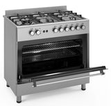 Ferre F9S60GF - IN 90cm Gas Range Cooker With Double Turbo Fan & 6 Burner(1 Wok) Gas Hob - Stainless Steel - Ferre Cooker