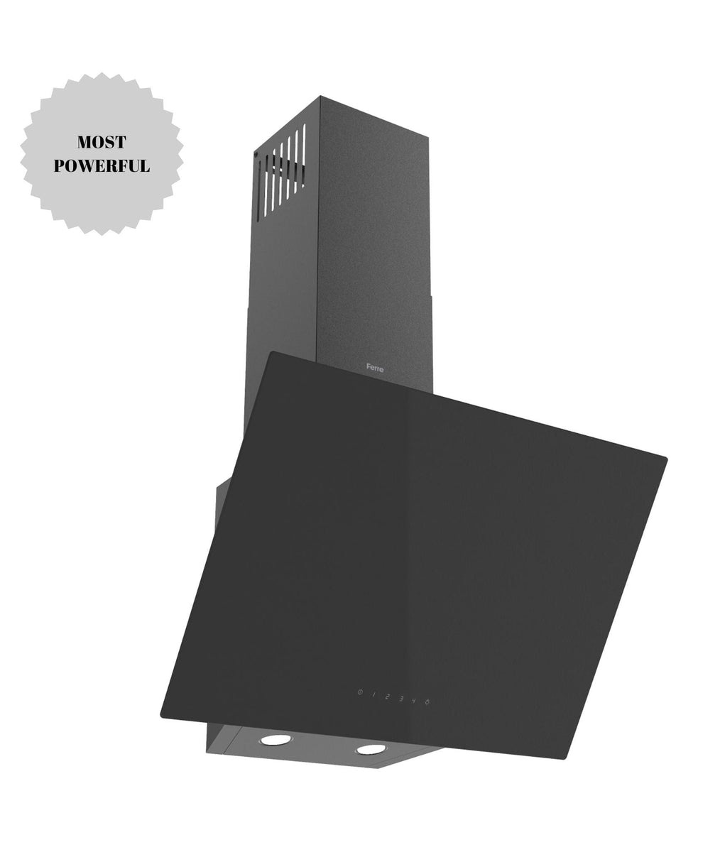 Ferre H601TBL35 60cm Cooker Hood Touch Control Black Extraction