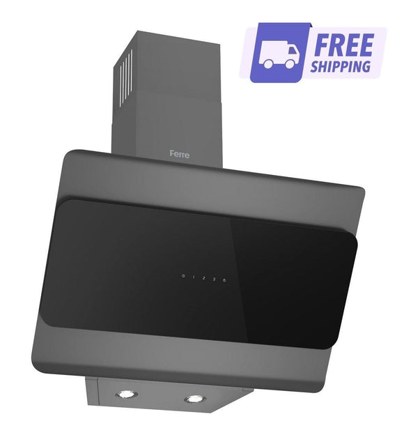 Ferre LYTCH - BL 60cm Cooker Hood - Layered - Touch Control - Black - Platinum Grey - Ferre Cooker