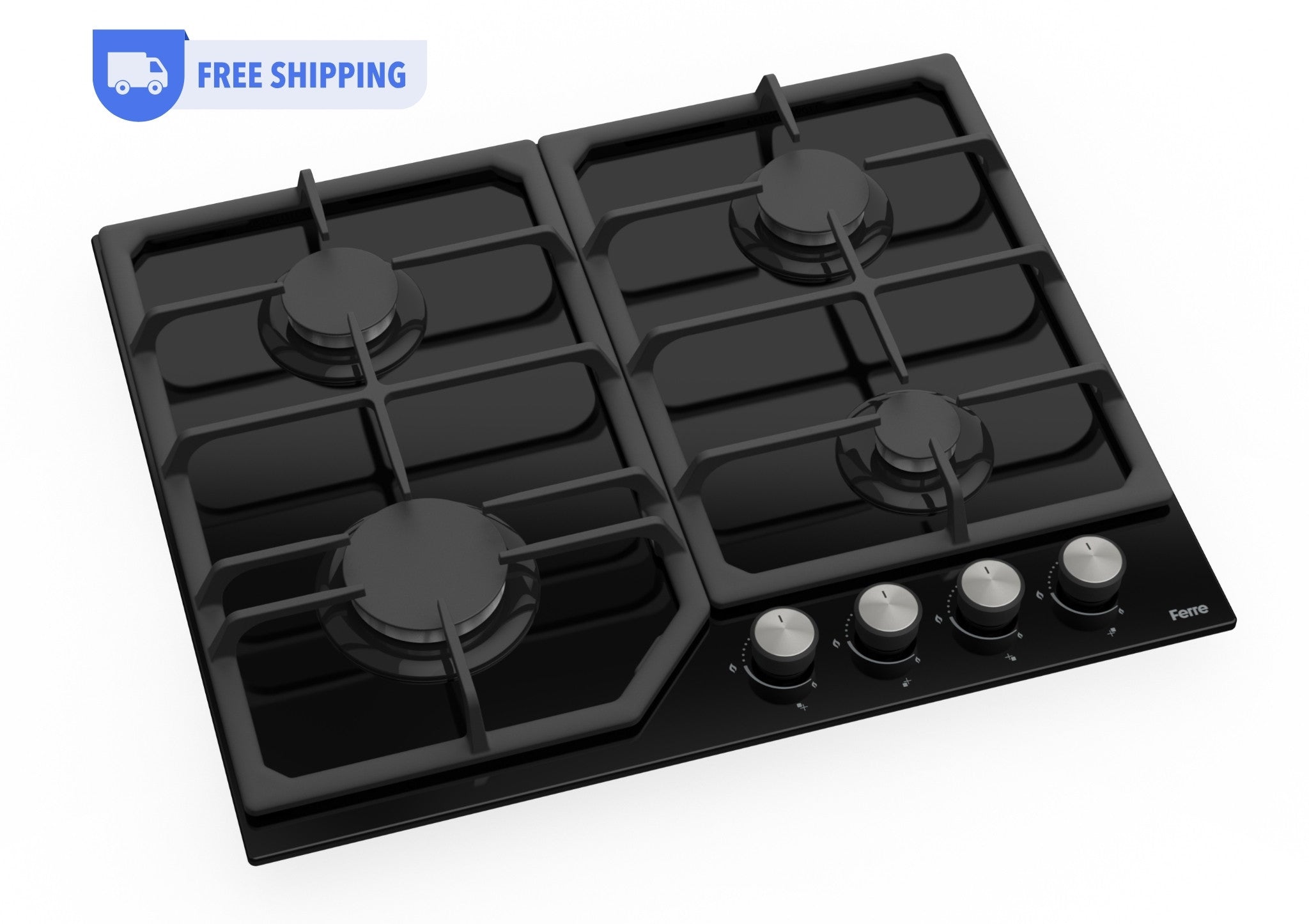 Black enamel gas hob hotsell