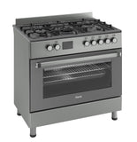 (IN STOCK SOON) Ferre F9S50E7 - GRD 90cm Dual Fuel Range Cooker With Double Turbo Fan & Wok Burner - Dove Grey - Ferre Cooker