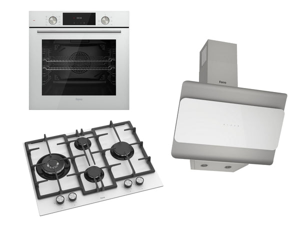 Ferre 60cm Electric Built-in Oven Gas Hob Chimney Cooker Hood