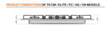 Ferre EL008 - 70cm Built-in Gas Hob - 5 Burners - Cast Iron Pan Supports - Ferre Cooker