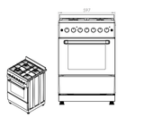 Ferre F6TS40G2-IBL - 60cm Freestanding Gas Cooker - Ferre Cooker
