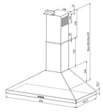 Ferre PH900-PBL 90 cm Pyramid Hood Black - Ferre Cooker