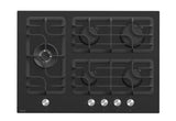 Ferre SL135 - 70cm Built-in Gas Hob - 5 Burners - Black Glass - Cast Iron Pan Supports - Ferre Cooker