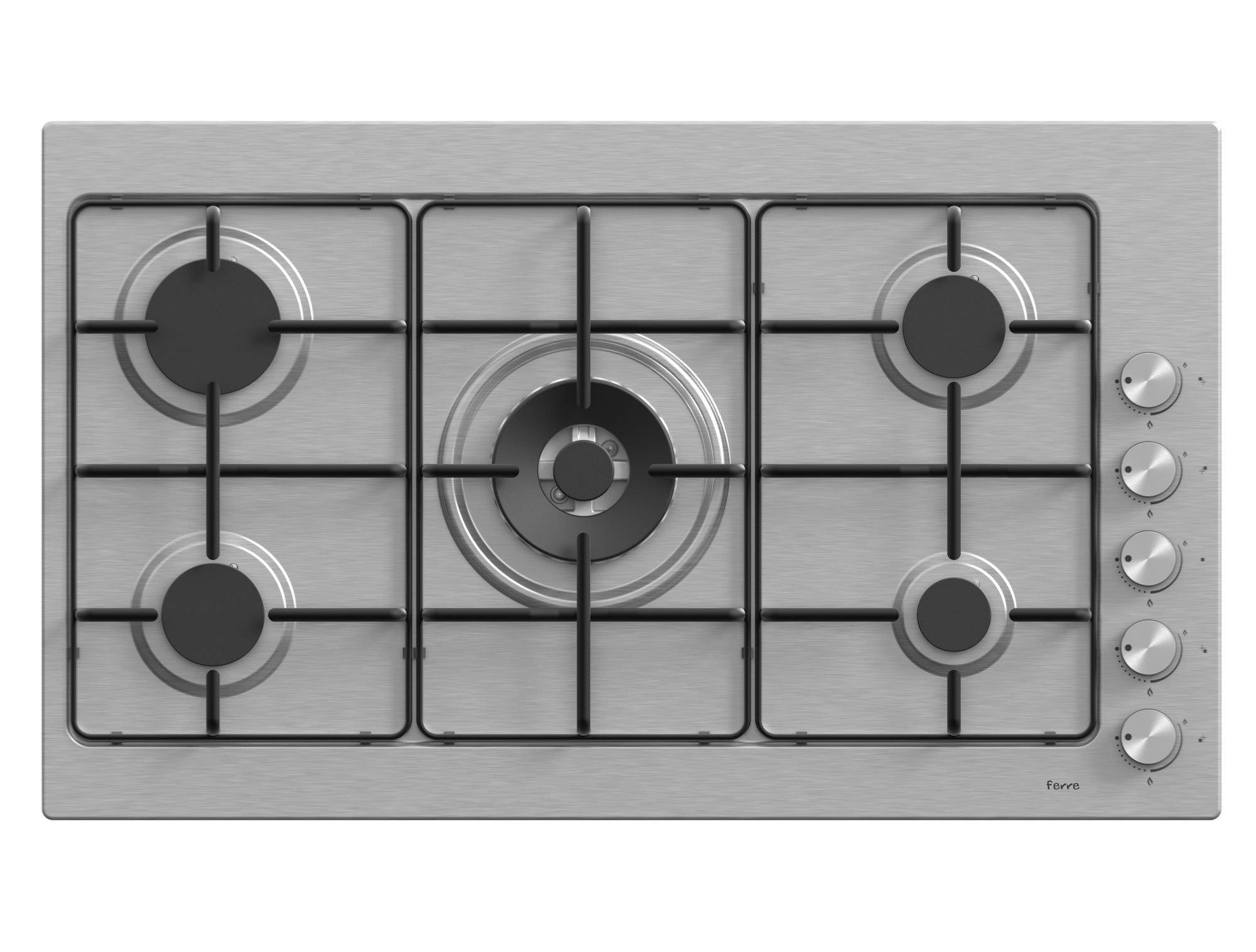 Ferre 90cm Builtin Gas Hob & 90cm Pyramid Chimney Hood Pack