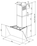 Most Powerful Ferre H601T-BL-S35 60cm Cooker Hood : Extraction Rate: 650 m³/h - Ferre Cooker